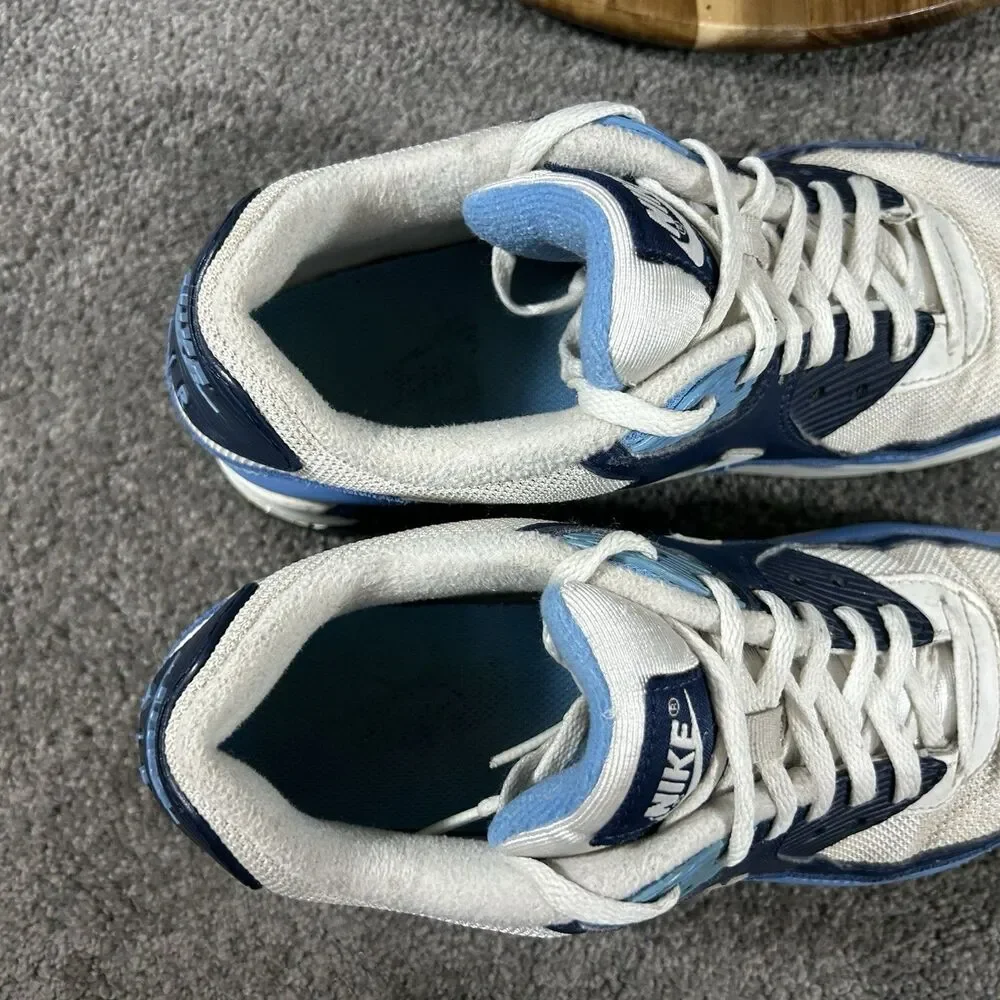 Nike Air Max 90 UNC AJ1285-105 Mens Size 8 White University Blue Athletic Shoes